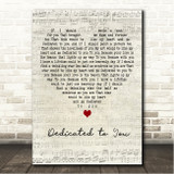 John Coltrane Dedicated to You Script Heart Song Lyric Wall Art Canvas Framed Print
