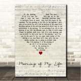 John Holt Morning of My Life Script Heart Song Lyric Wall Art Canvas Framed Print