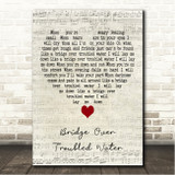 John Legend Bridge Over Troubled Water Script Heart Song Lyric Wall Art Canvas Framed Print