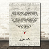 Joni Mitchell Love Script Heart Song Lyric Wall Art Canvas Framed Print