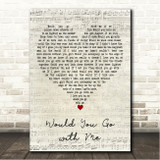 Josh Turner Would You Go with Me Script Heart Song Lyric Wall Art Canvas Framed Print