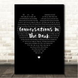 John Legend Conversations In The Dark Simple Heart Black & White Song Lyric Wall Art Canvas Framed Print
