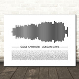 Jordan Davis Cool Anymore Sound Wave Minimal Song Lyric Wall Art Canvas Framed Print