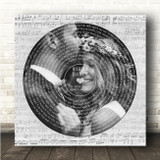 Jason Aldean You Make It Easy Square Vinyl Record Wedding Photo Grey Script Song Lyric Wall Art Canvas Framed Print