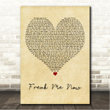 Jessie Ware Freak Me Now Vintage Heart Song Lyric Wall Art Canvas Framed Print