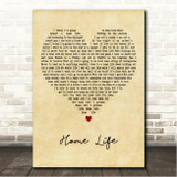 John Mayer Home Life Vintage Heart Song Lyric Wall Art Canvas Framed Print