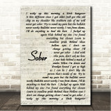 Jelly Roll Sober Vintage Script Song Lyric Wall Art Canvas Framed Print
