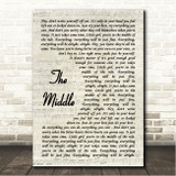 Jimmy Eat World The Middle Vintage Script Song Lyric Wall Art Canvas Framed Print