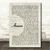 John Mayer Assassin Vintage Script Song Lyric Wall Art Canvas Framed Print