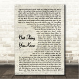 Jordan Davis Next Thing You Know Vintage Script Song Lyric Wall Art Canvas Framed Print