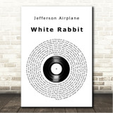 Jefferson Airplane White Rabbit Vinyl Record Song Lyric Wall Art Canvas Framed Print