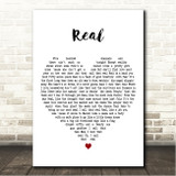 James Wesley Real White Heart Song Lyric Wall Art Canvas Framed Print
