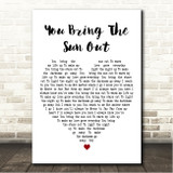 Janet kay You Bring The Sun Out White Heart Song Lyric Wall Art Canvas Framed Print