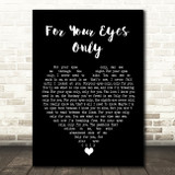 Sheena Easton For Your Eyes Only Black Heart Song Lyric Quote Music Print