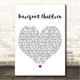 Jimmy Buffett Barefoot Children White Heart Song Lyric Wall Art Canvas Framed Print