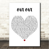 Joel Corry & Jax Jones OUT OUT White Heart Song Lyric Wall Art Canvas Framed Print