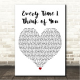John Waite Every Time I Think of You White Heart Song Lyric Wall Art Canvas Framed Print