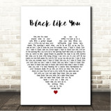 Joseph Solomon Black Like You White Heart Song Lyric Wall Art Canvas Framed Print