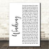 John Denver Windsong White Script Song Lyric Wall Art Canvas Framed Print