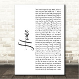 John Legend Home White Script Song Lyric Wall Art Canvas Framed Print