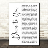 Joni Mitchell Down to You White Script Song Lyric Wall Art Canvas Framed Print