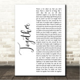 Josh Ward Together White Script Song Lyric Wall Art Canvas Framed Print