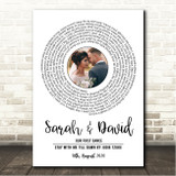 Judie Tzuke Stay With Me Till Dawn White Vinyl Record Wedding First Dance Photo Song Lyric Wall Art Canvas Framed Print