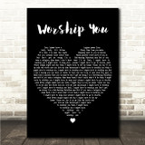 Kane Brown Worship You Black Heart Song Lyric Wall Art Canvas Framed Print