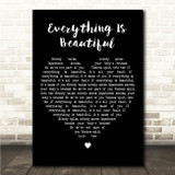 Kurt Travis Everything Is Beautiful Black Heart Song Lyric Wall Art Canvas Framed Print