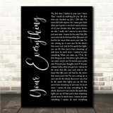 Keith Urban Your Everything Black Script Song Lyric Wall Art Canvas Framed Print