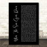 Kenny Chesney When The Sun Goes Down Black Script Song Lyric Wall Art Canvas Framed Print