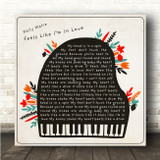 Kelly Marie Feels Like Im In Love Floral Piano Square Song Lyric Wall Art Canvas Framed Print