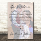 Kiss Forever Full Page Portrait Photo First Dance Wedding Song Lyric Wall Art Canvas Framed Print