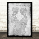 King & Nick Jonas Maan Meri Jaan (Afterlife) Gay Couple Two Men Dancing Grey Song Lyric Wall Art Canvas Framed Print