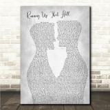 Kate Bush Running Up That Hill Two Men Gay Couple Wedding Grey Song Lyric Wall Art Canvas Framed Print
