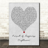 Kid Cudi Pursuit of Happiness (Nightmare) Grey Heart Song Lyric Wall Art Canvas Framed Print