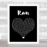 Snow Patrol Run Black Heart Song Lyric Quote Music Print