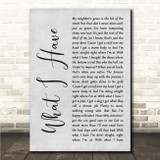 Kelsea Ballerini WHAT I HAVE Grey Rustic Script Song Lyric Wall Art Canvas Framed Print