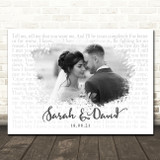 Kodaline The One Landscape Smudge White Grey Wedding Photo Song Lyric Wall Art Canvas Framed Print