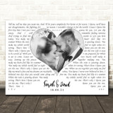Kodaline The One Landscape White Heart Any Text Wedding Photo Song Lyric Wall Art Canvas Framed Print