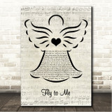 Keane Fly to Me Music Script Angel Song Lyric Wall Art Canvas Framed Print