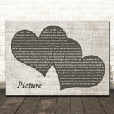 Kid Rock Picture Landscape Music Script Two Hearts Song Lyric Wall Art Canvas Framed Print