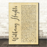 Kate Bush Wuthering Heights Rustic Script Song Lyric Wall Art Canvas Framed Print