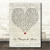 Kathy Young & The Innocents A Thousand Stars Script Heart Song Lyric Wall Art Canvas Framed Print