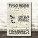 Kelly Clarkson Dark Side Vintage Script Song Lyric Wall Art Canvas Framed Print