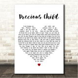 Karen Taylor Good Precious Child White Heart Song Lyric Wall Art Canvas Framed Print