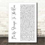 Keith Whitley Im No Stranger To The Rain White Script Song Lyric Wall Art Canvas Framed Print