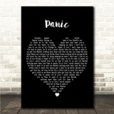 L Devine Panic Black Heart Song Lyric Wall Art Canvas Framed Print