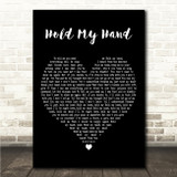 Lady Gaga Hold My Hand Black Heart Song Lyric Wall Art Canvas Framed Print