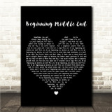 Leah Nobel Beginning Middle End Black Heart Song Lyric Wall Art Canvas Framed Print